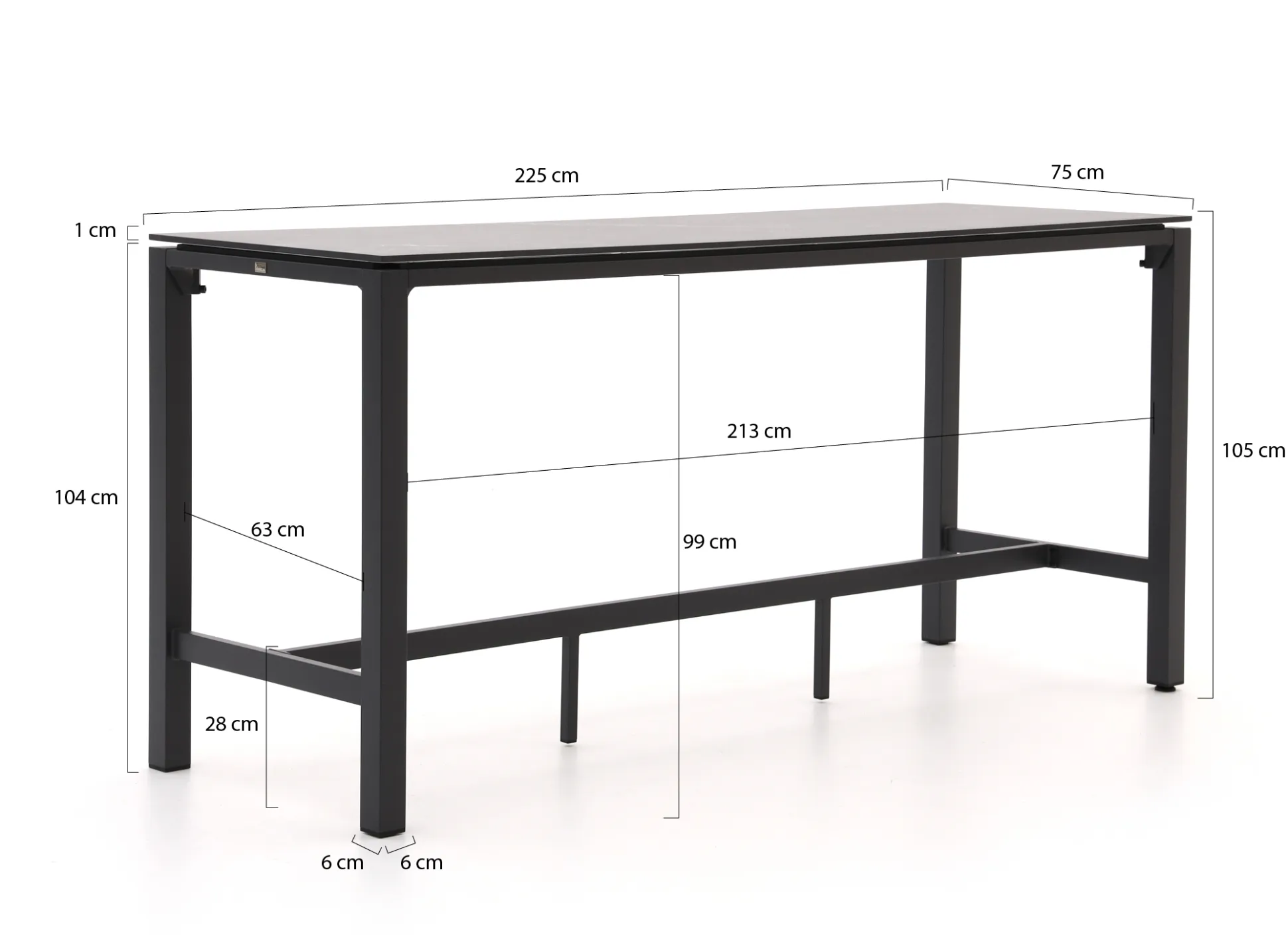 Bellagio Panaro/Trecenta 225cm barset 7-delig