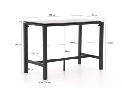 Bellagio Panaro/Trecenta 150cm barset 5-delig
