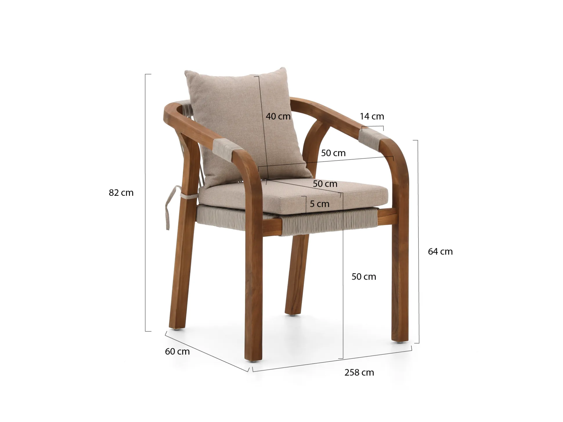 Bellagio Perzano/Induno Deens Ovaal 180cm dining tuinset 5-delig stapelbaar