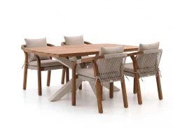 Bellagio Perzano/Induno Deens Ovaal 180cm dining tuinset 5-delig stapelbaar