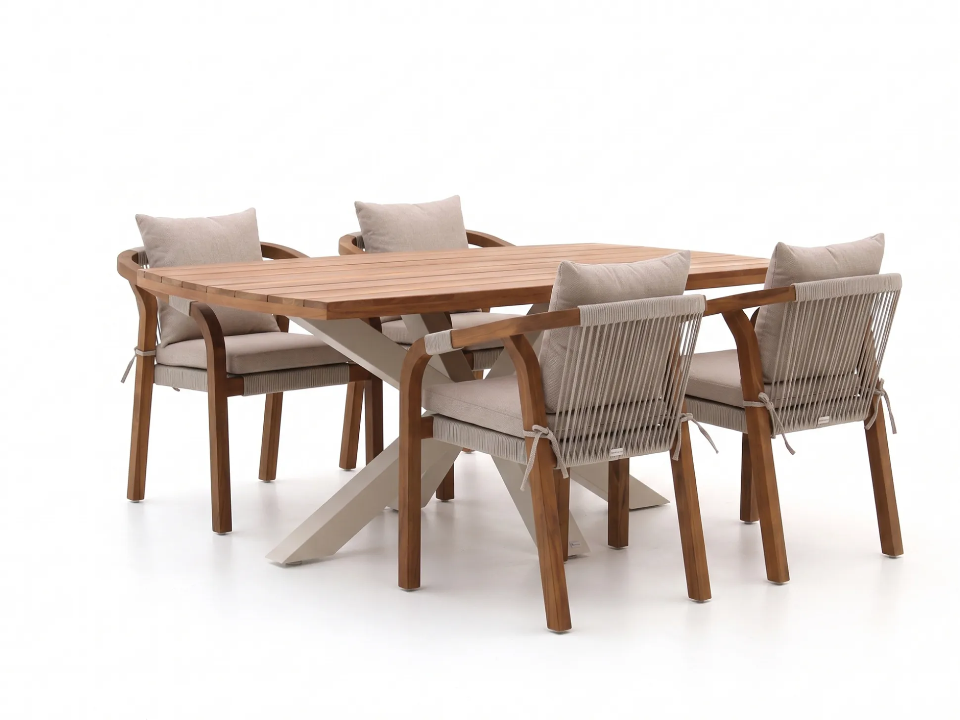 Bellagio Perzano/Induno Deens Ovaal 180cm dining tuinset 5-delig stapelbaar