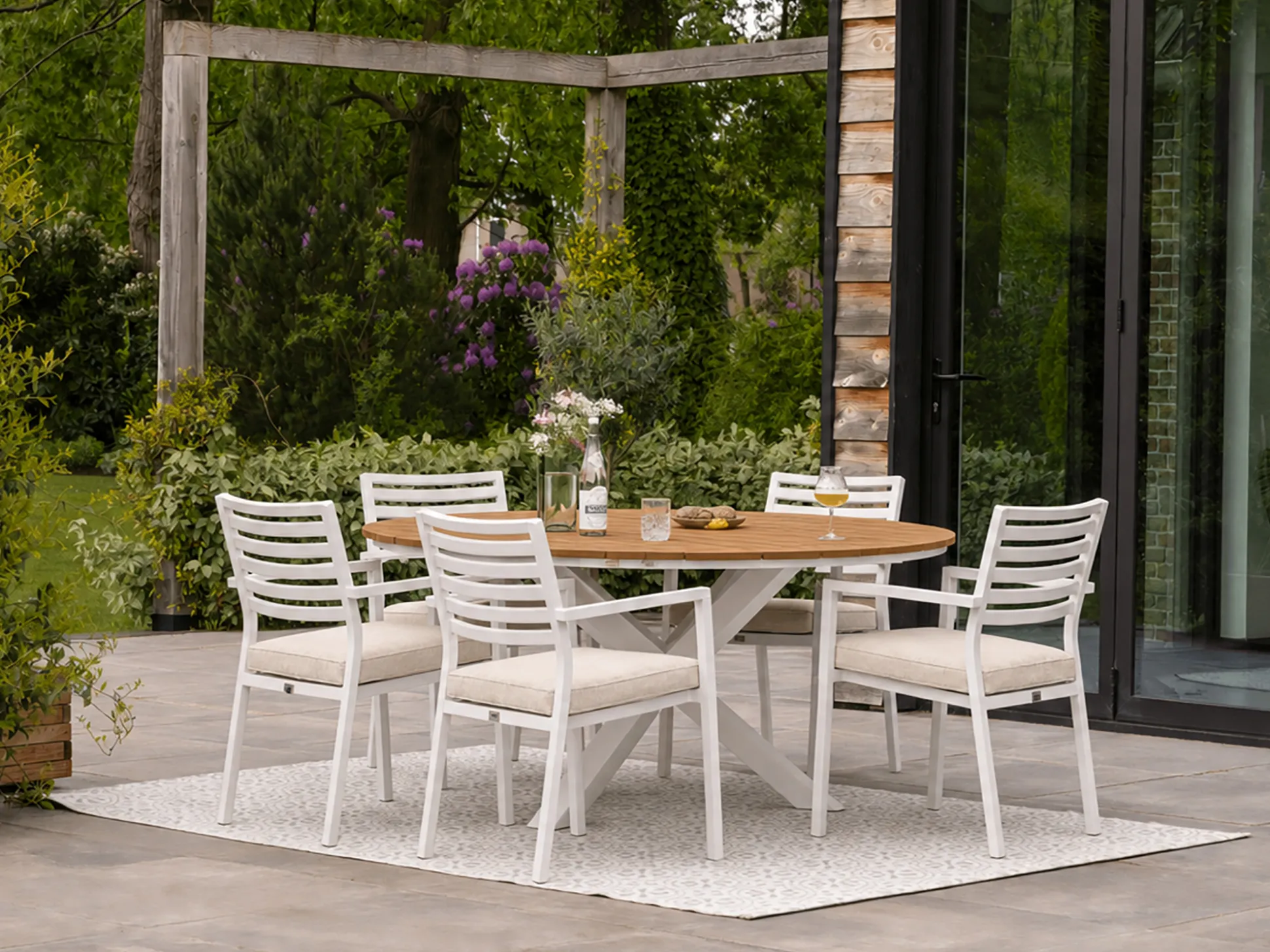 Bellagio Rumo/Fidenza ø149cm dining tuinset 7-delig stapelbaar