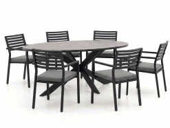 Bellagio Rumo/Fidenza ovaal 220cm dining tuinset 7-delig stapelbaar