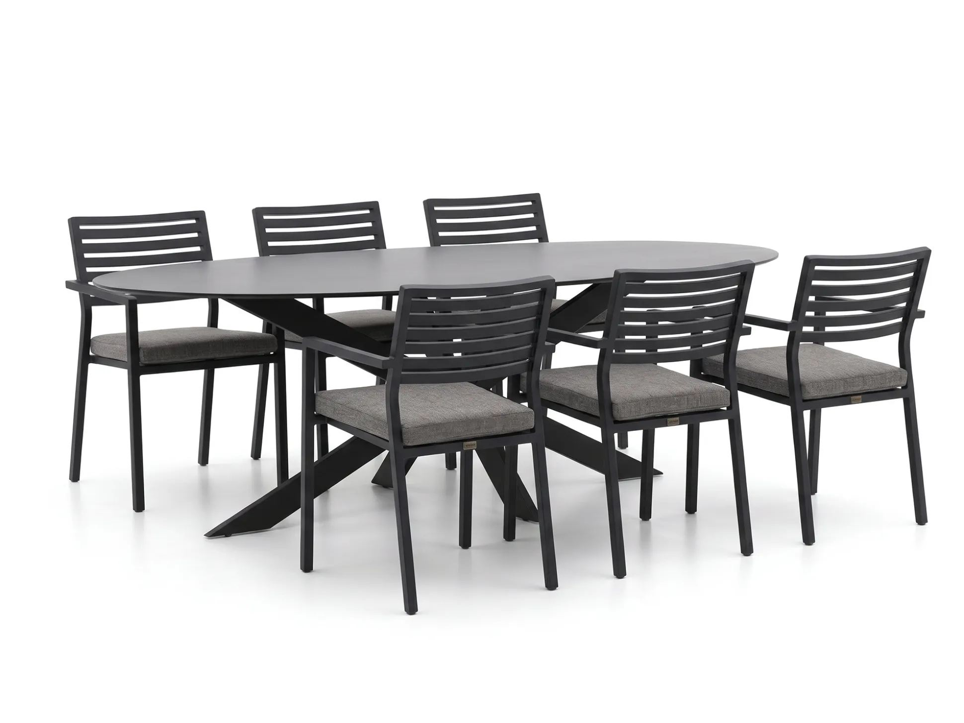 Bellagio Rumo/Furato ellips 200cm dining tuinset 7-delig stapelbaar