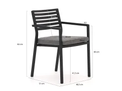 Bellagio Rumo/La Fonte 160cm dining tuinset 5-delig stapelbaar