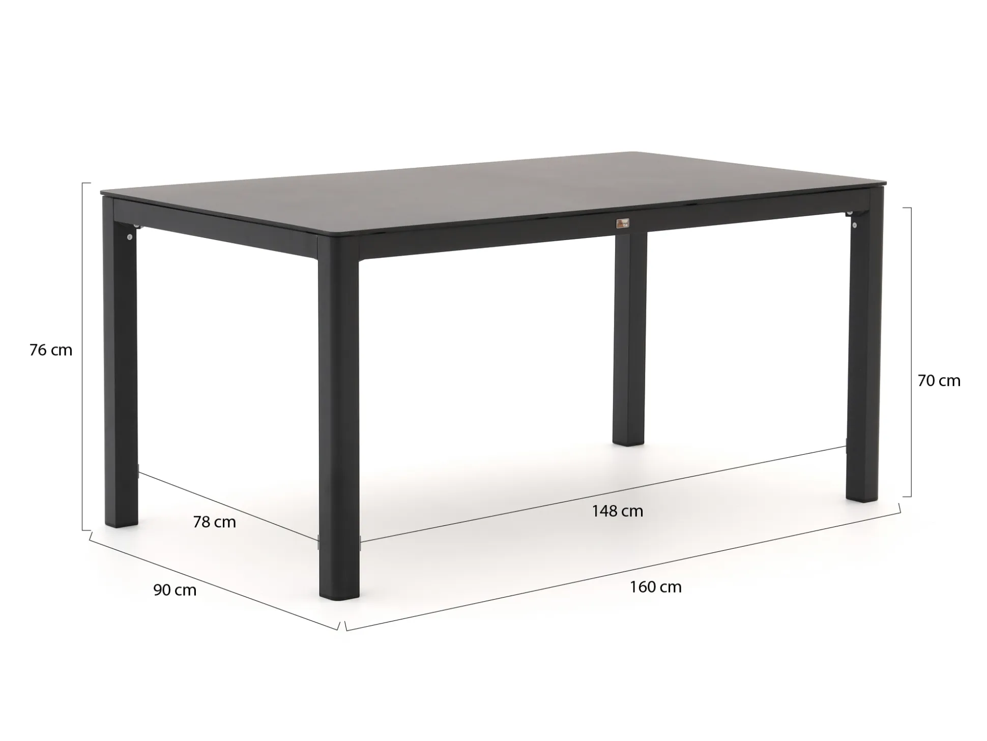 Bellagio Rumo/La Fonte 160cm dining tuinset 5-delig stapelbaar