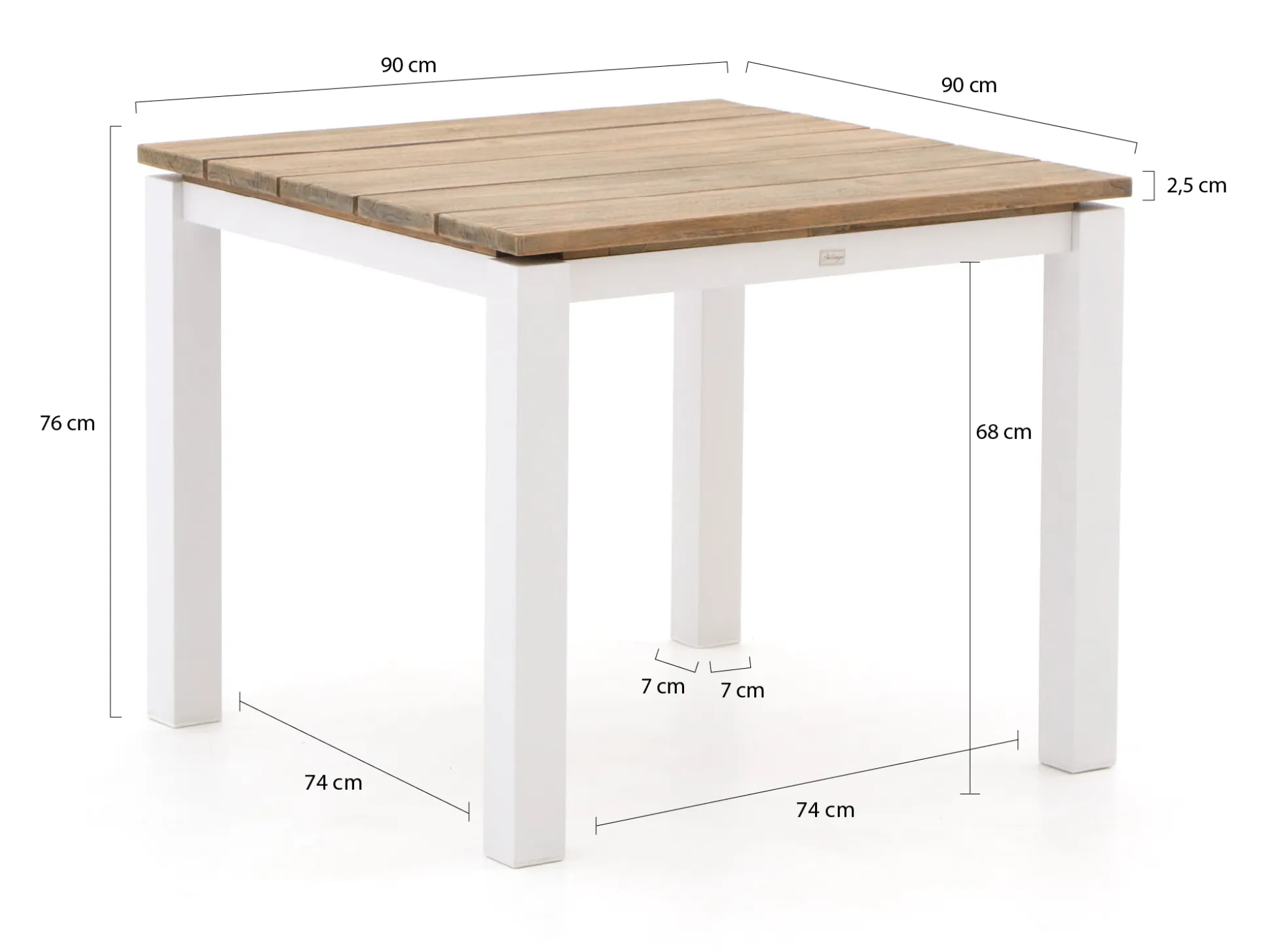 Bellagio Rumo/Lagundo 90cm dining tuinset 3-delig stapelbaar