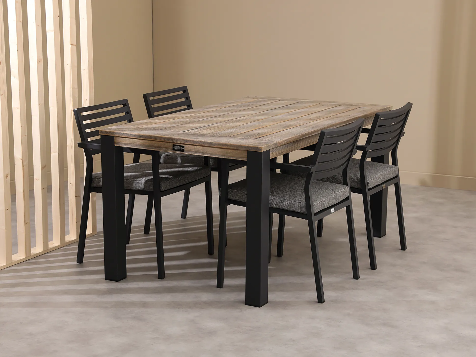 Bellagio Rumo/ROUGH-S 160cm dining tuinset 5-delig stapelbaar