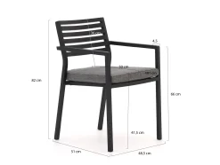 Bellagio Rumo/ROUGH-S 220cm dining tuinset 7-delig stapelbaar