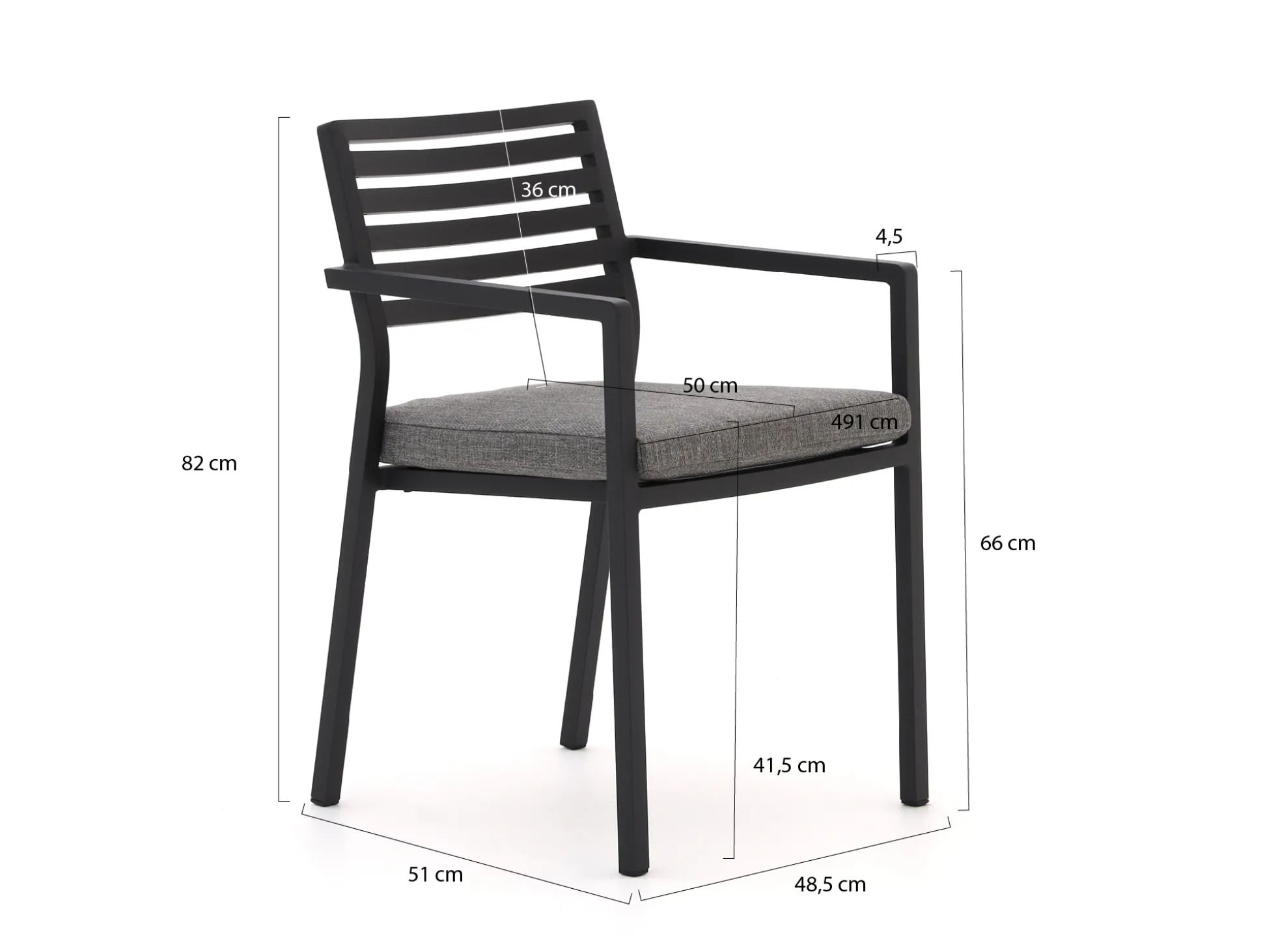 Bellagio Rumo/ROUGH-S 220cm dining tuinset 7-delig stapelbaar