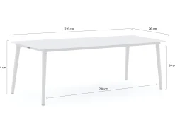 Bellagio Rumo/Sora 220cm dining tuinset 7-delig stapelbaar