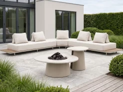 Bellagio San Lupo/Cosidune hoek loungeset met vuurtafels 5-delig