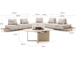 Bellagio San Lupo/Cosiloft Novi hoek loungeset met vuurtafel 4-delig