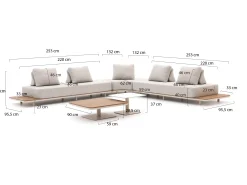Bellagio San Lupo hoek loungeset 5-delig 5-zits