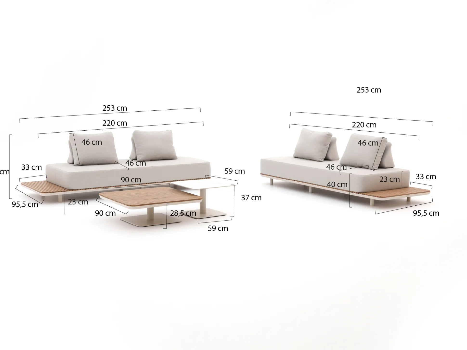 Bellagio San Lupo hoek loungeset 5-delig 4-zits