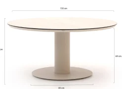 Bellagio Sordio/La Fonte ø 150cm dining tuinset 6-delig stapelbaar