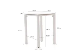 Bellagio Trecenta bartafel 75x75x105cm