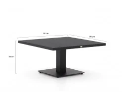Bellagio Usini lounge/dining tuintafel 90x90x45/68cm verstelbaar