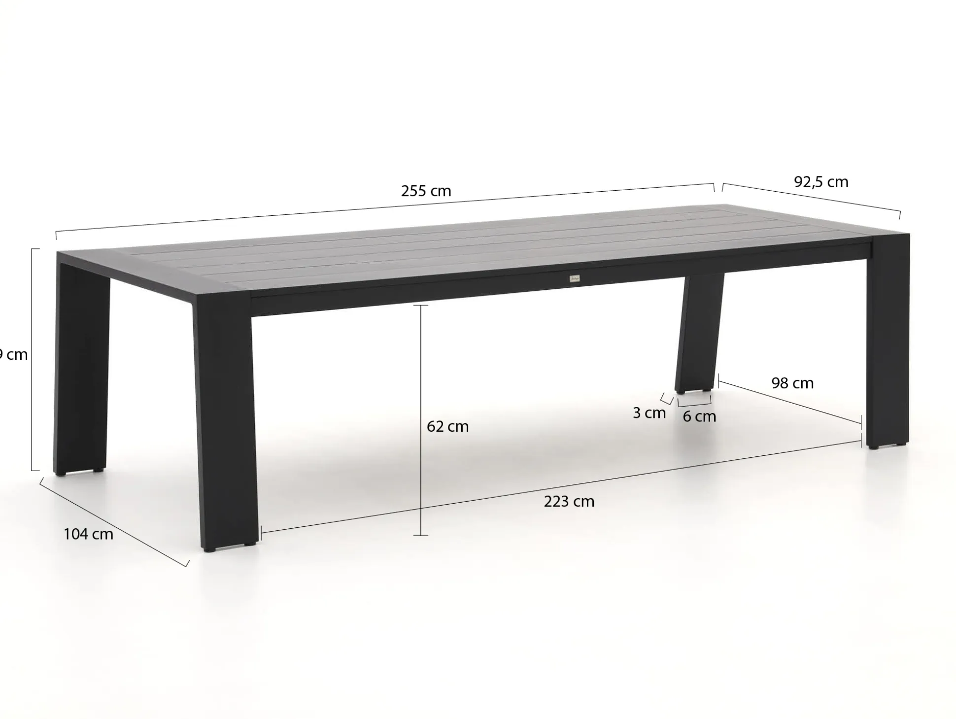 Bellagio Vinadio 255cm low dining tuinset 7-delig