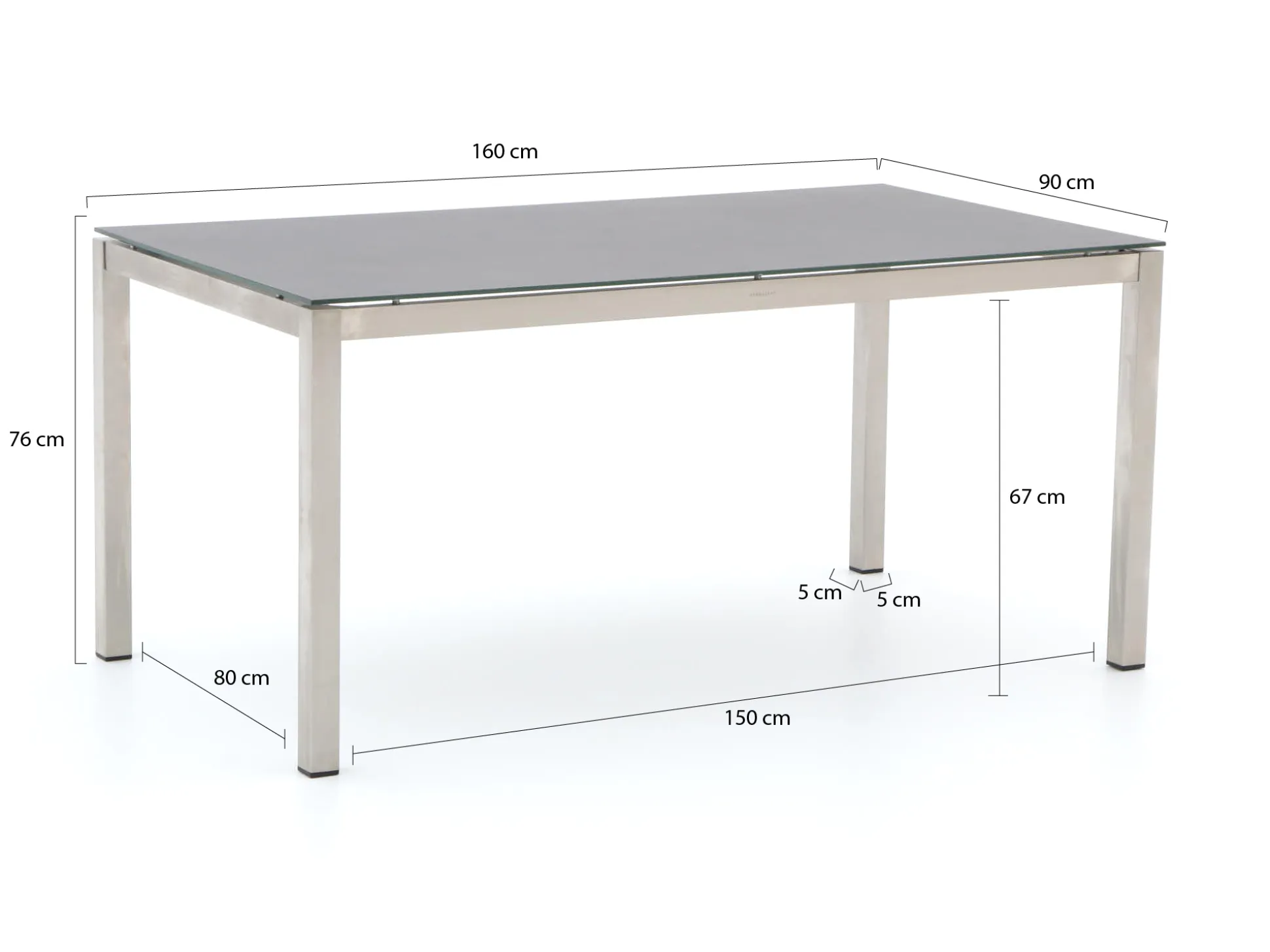 Bernstein Freiburg dining tuintafel 160x90x76cm