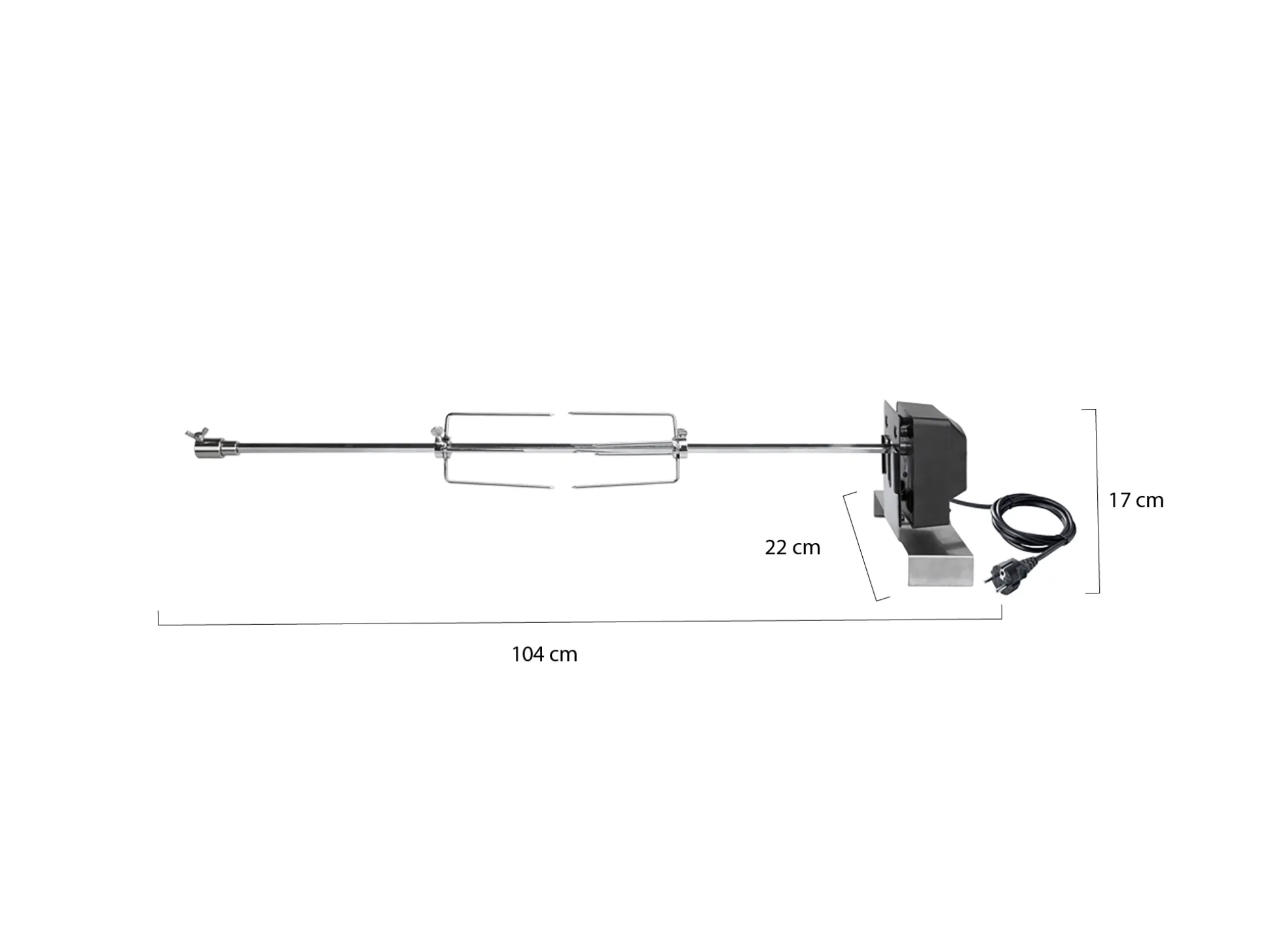 Boretti barbecue draaispit 22x104x17cm t.b.v. Barilo 2.0/Fratello 2.0