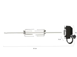 Boretti barbecue draaispit 9x81x16cm t.b.v. Leonardo 2B