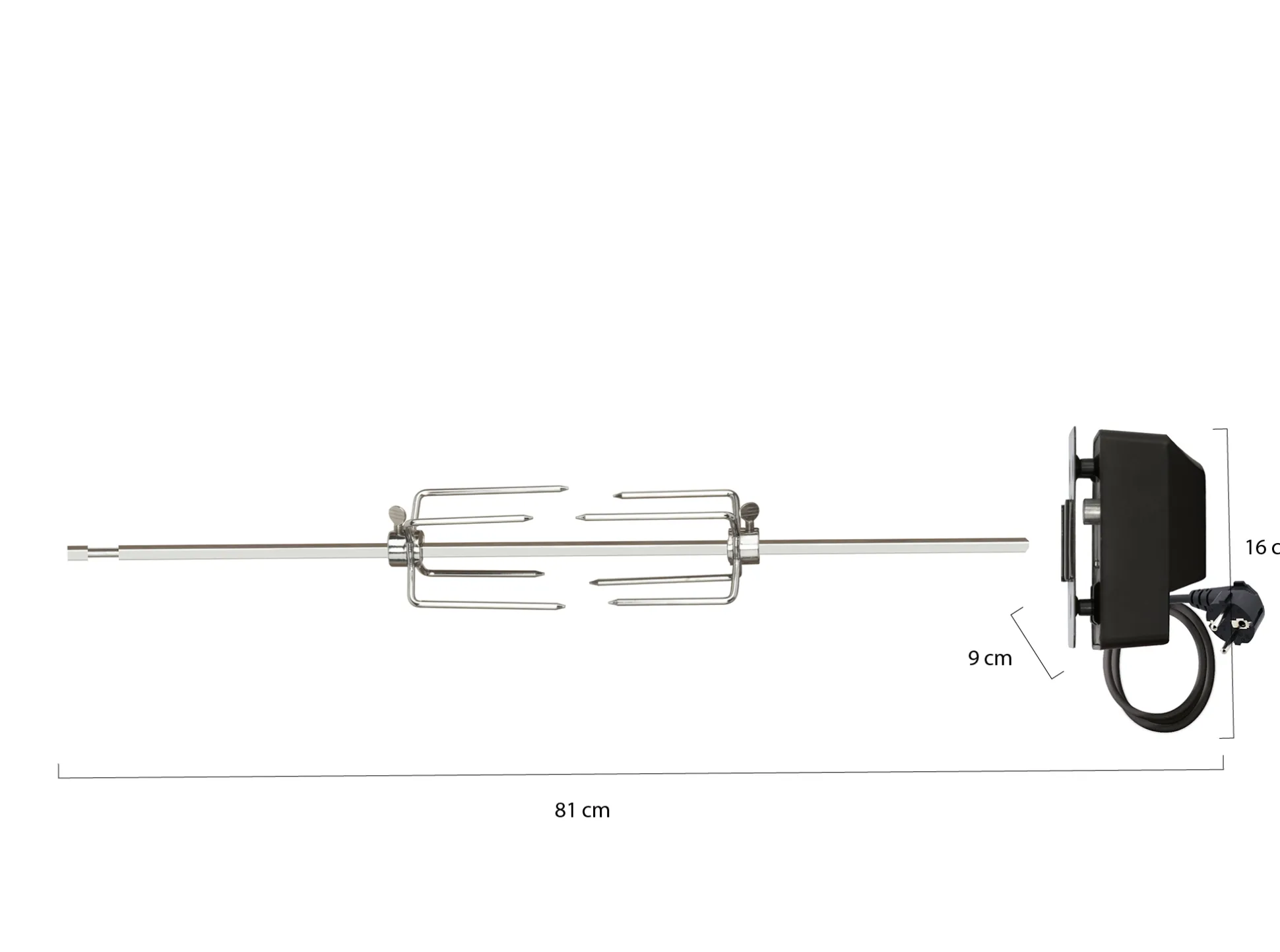 Boretti barbecue draaispit 9x81x16cm t.b.v. Leonardo 2B