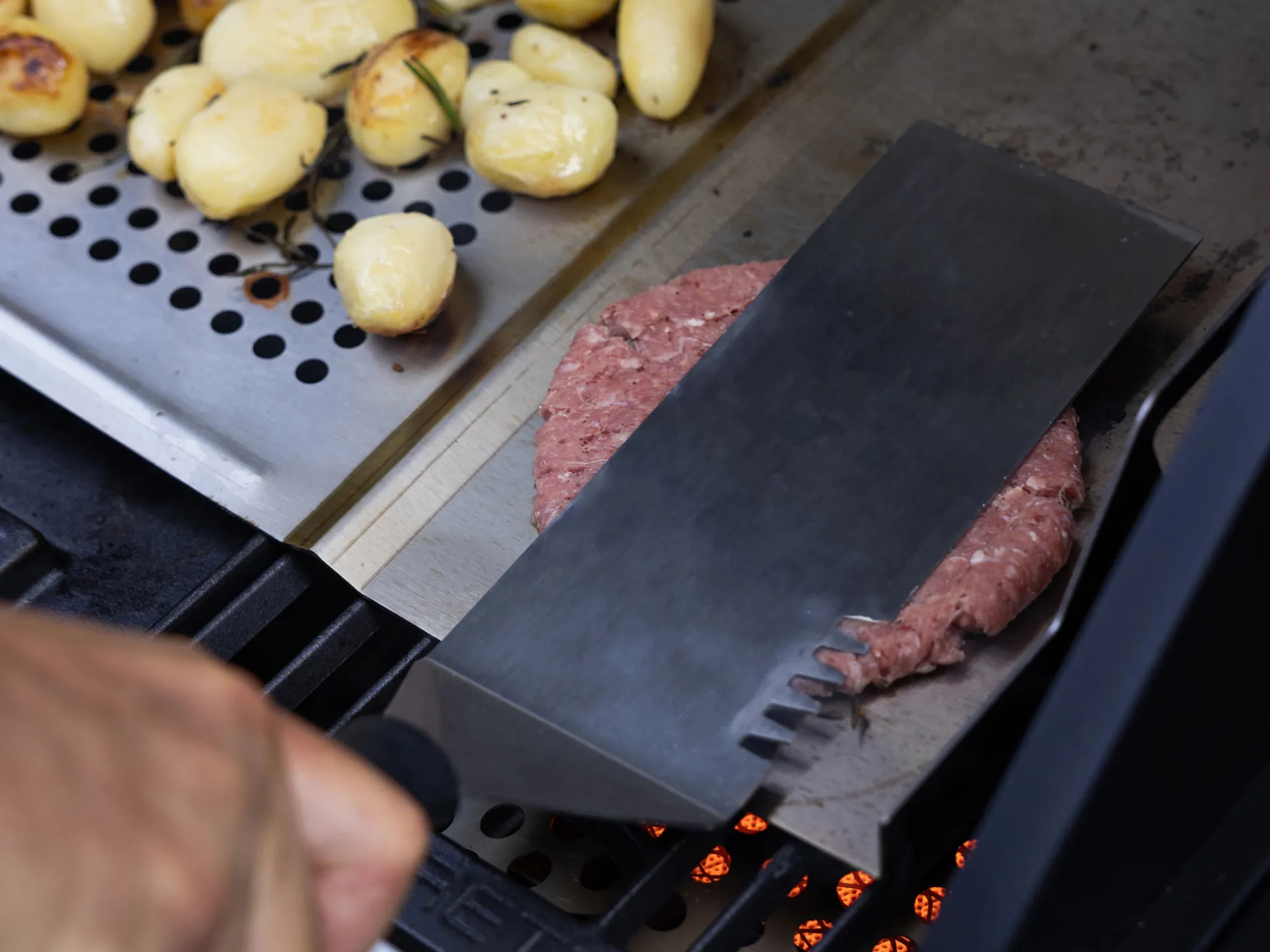 Boretti barbecue 2-in-1 grill tray met spatel 31,5x7,5x43cm