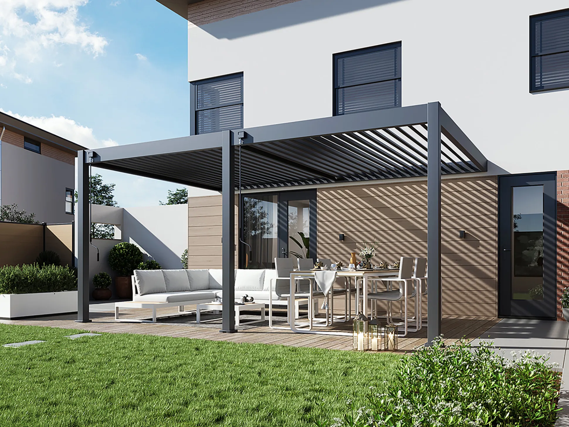 Cedrino Muur Pergola 530x360x255cm