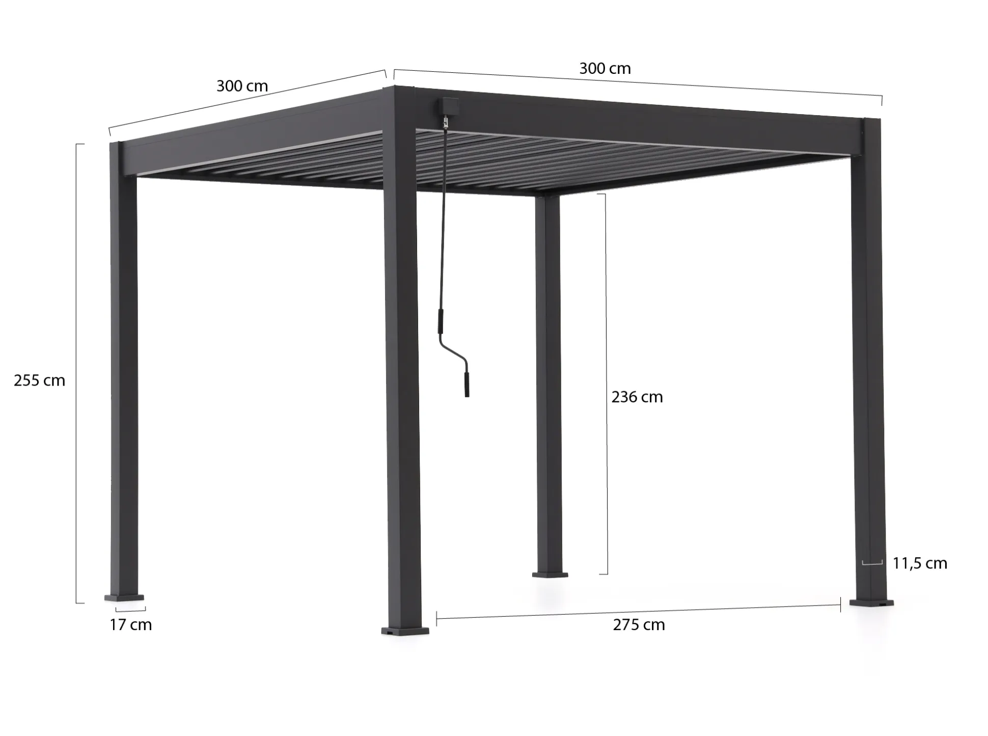 Cedrino Pergola 300x300x255cm