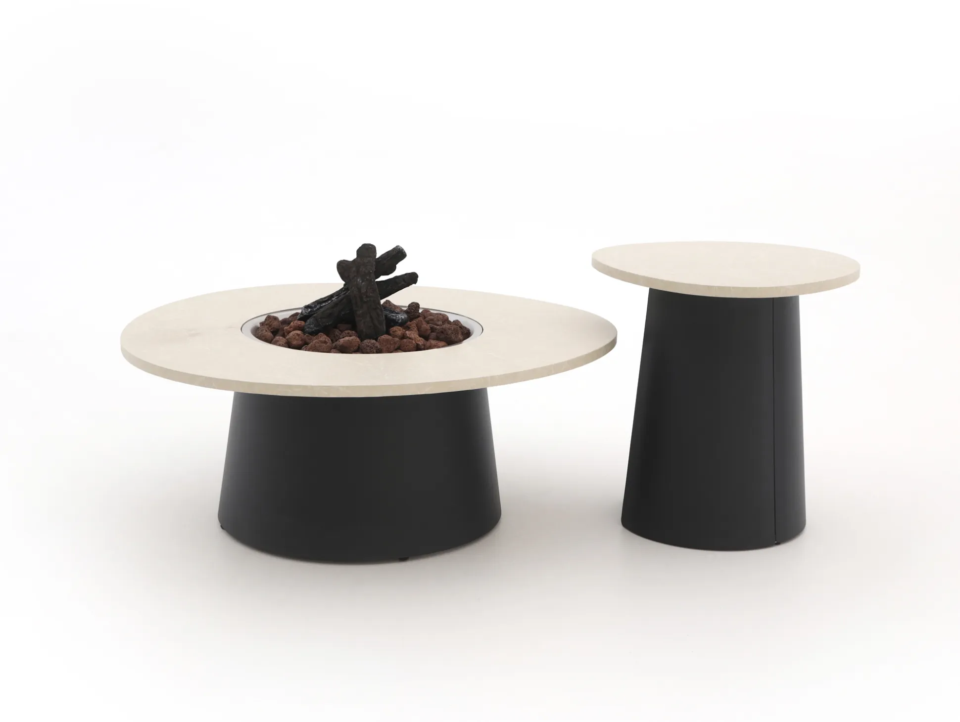 Cosidune lounge vuurtafelset ø 100cm (h: 40cm)/ø 55cm (h: 55cm)