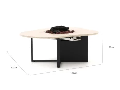Cosiloft Novi lounge vuurtafel 125x102x50cm