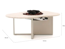 Cosiloft Novi lounge vuurtafel 125x102x50cm