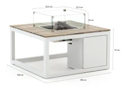 Cosiraw lounge vuurtafel 100x100x55cm