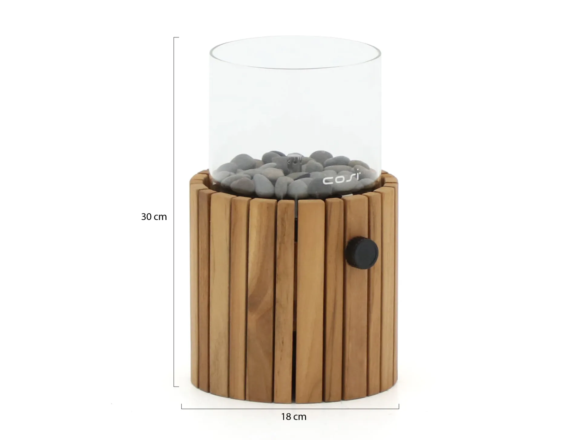 Cosiscoop Timber round gaslantaarn ø 18cm (h:30cm)