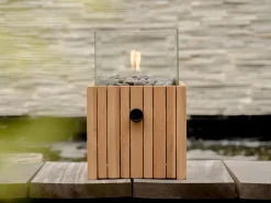 Cosiscoop Timber square gaslantaarn 20x20x30cm
