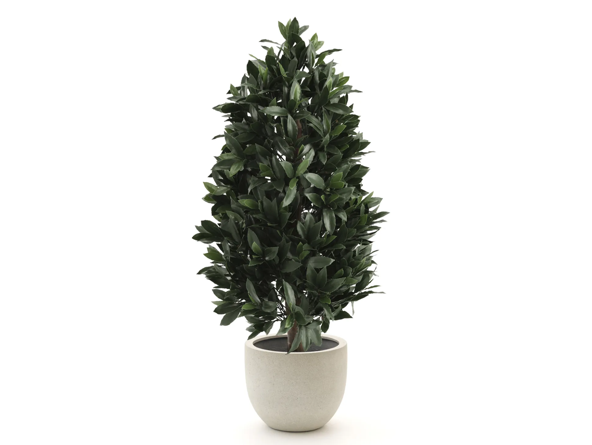 Designplants/Luca Lifestyle Laurier pyramide kunstplant (h:150cm) met Grigio New Egg bloempot
