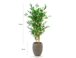 Designplants/Luca Lifestyle Japanse Bamboe kunstplant (h:120cm) met Grigio Tall Balloon bloempot