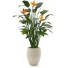 Designplants/Luca Lifestyle Strelitzia kunstplant (h:145cm) met Grigio Tall Balloon bloempot
