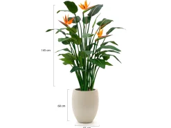 Designplants/Luca Lifestyle Strelitzia kunstplant (h:145cm) met Grigio Tall Balloon bloempot
