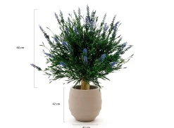Designplants/Luca Lifestyle Lavendel bol kunstplant (h:60cm) met Bordo Balloon bloempot