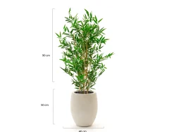 Designplants/Luca Lifestyle Japanse Bamboe kunstplant (h:90cm) met Grigio Tall Balloon bloempot