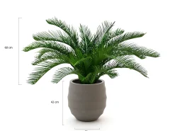 Designplants/Luca Lifestyle Cycas palm kunstplant (h:60cm) met Bordo Balloon bloempot