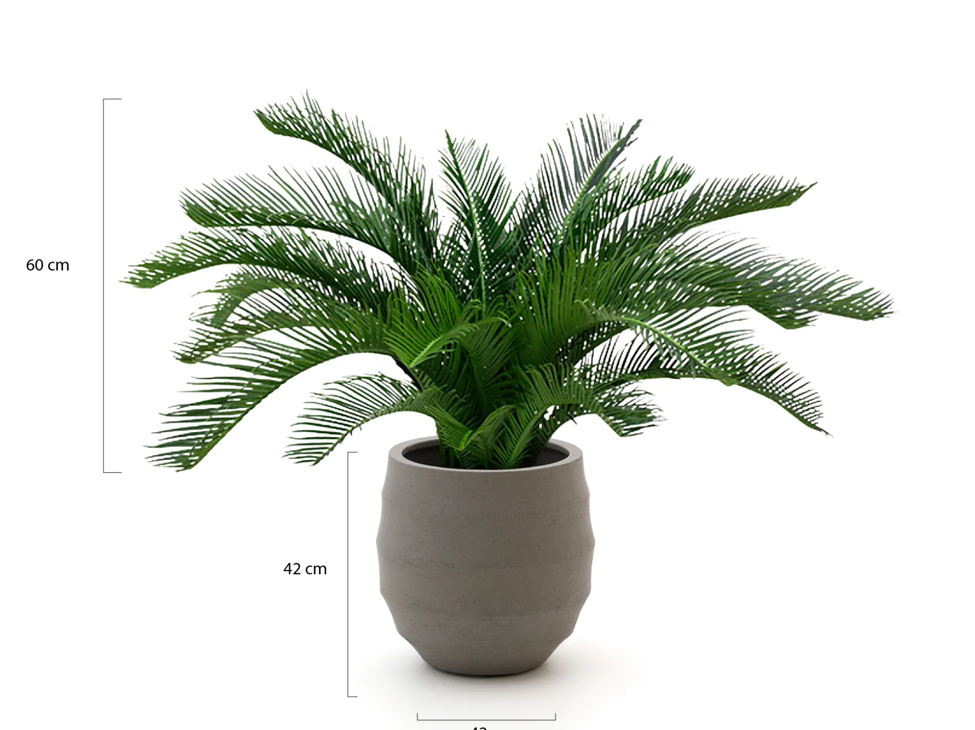 Designplants/Luca Lifestyle Cycas palm kunstplant (h:60cm) met Bordo Balloon bloempot