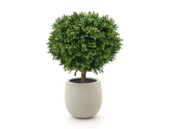 Designplants/Luca Lifestyle Buxus bol kunstplant (h:50cm) met Grigio Balloon bloempot