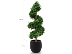 Designplants/Luca Lifestyle Buxus spiraal kunstboom (h:140cm) met Grigio Balloon bloempot