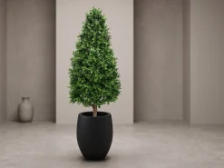 Designplants/Luca Lifestyle Buxus tower kunstplant (h:140cm) met Grigio Tall Balloon bloempot