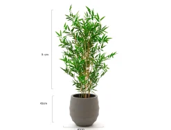 Designplants/Luca Lifestyle Japanse Bamboe kunstplant (h:90cm) met Bordo Balloon bloempot