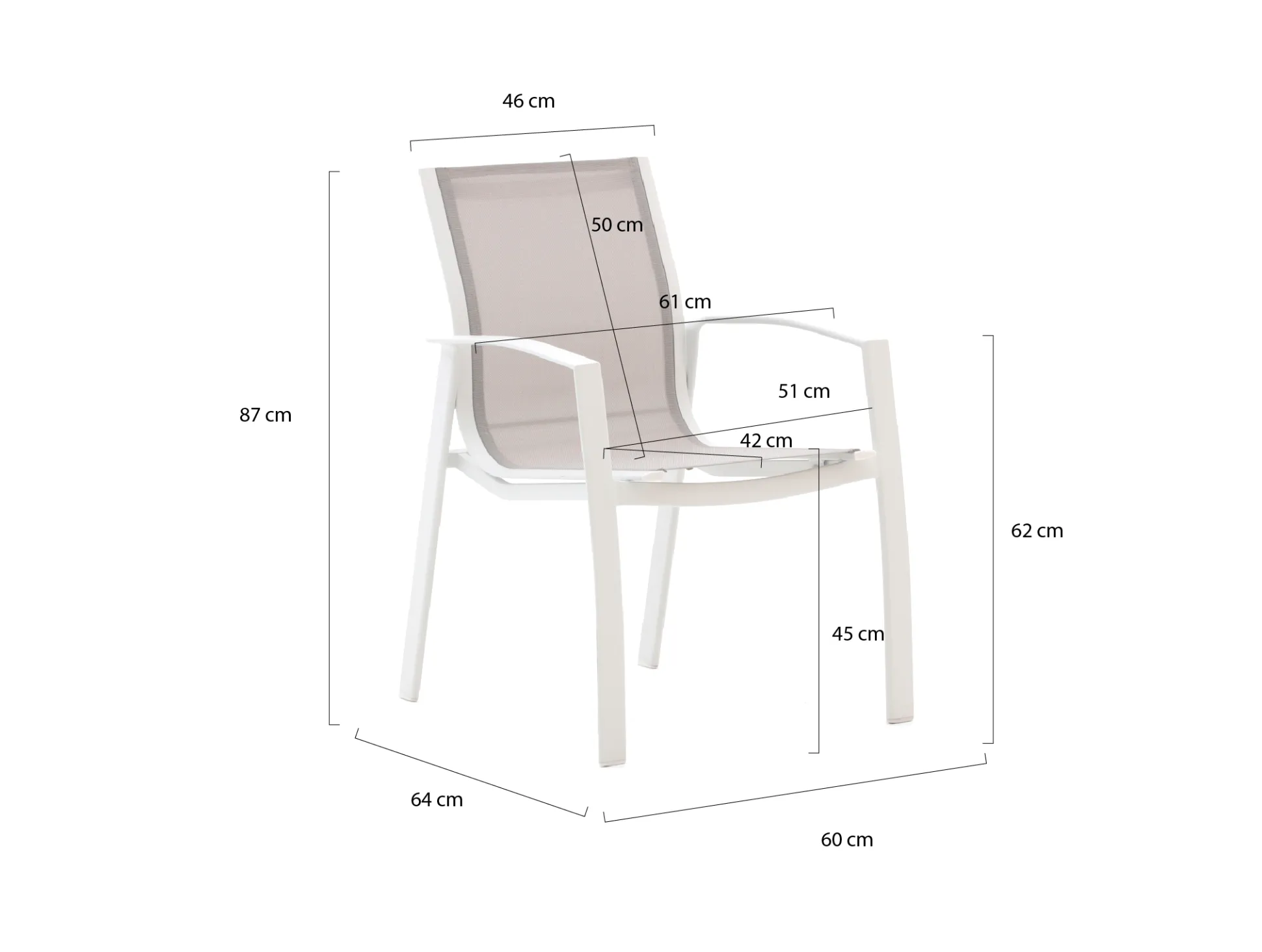 Forza Altea/Fidenza 90cm dining tuinset 3-delig stapelbaar