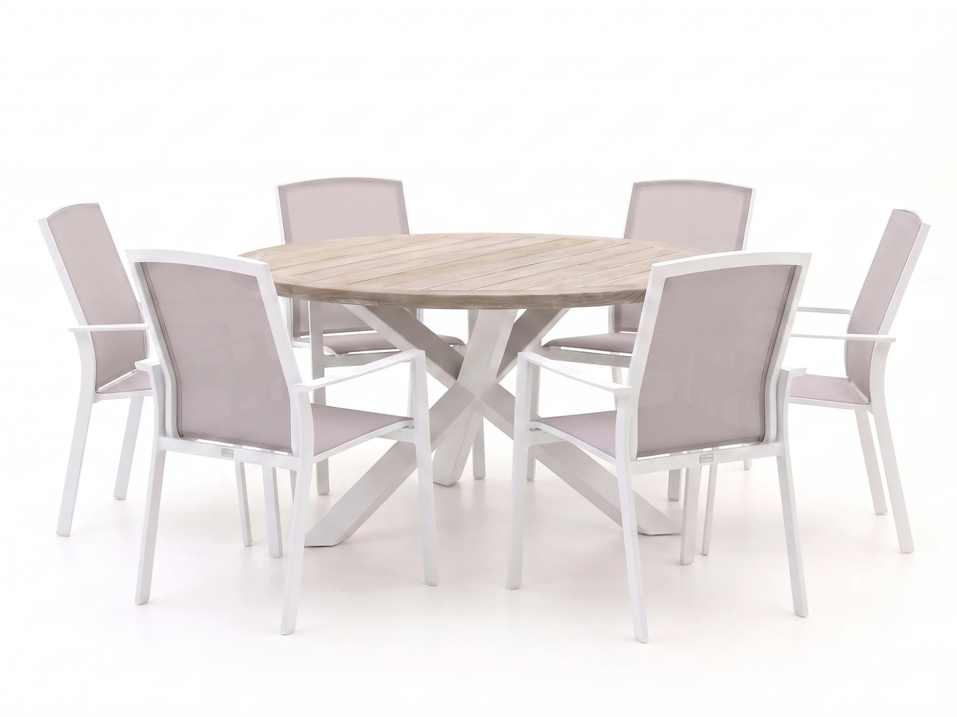 Forza Altea/ROUGH-Y ø150cm dining tuinset 7-delig stapelbaar